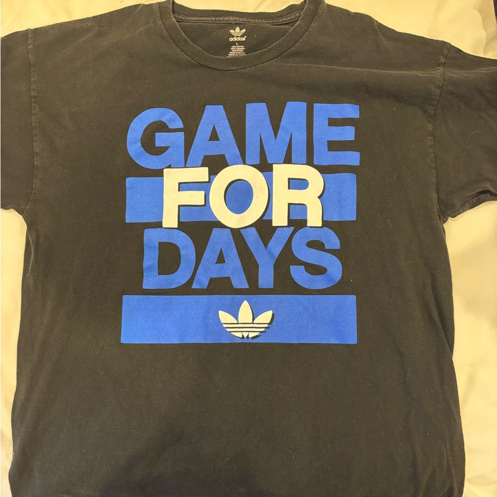 Adidas Black and Blue 'Game for Days' T-Shirt